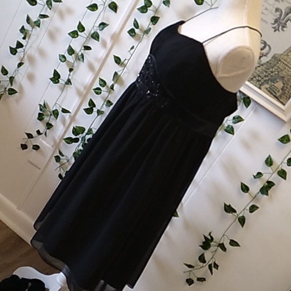 🦌🎄🎁 JONES WEAR BLACK CHIFFON COCKTAIL 🍹DRESS SZ 16 - Picture 7 of 13